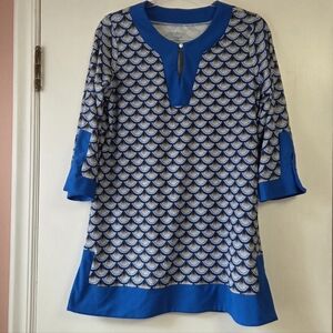 CABANA LIFE Tunic Top Blue Clamshell Large